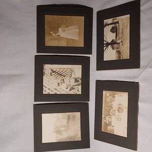 Antique Cabinet Card Family Photos Children